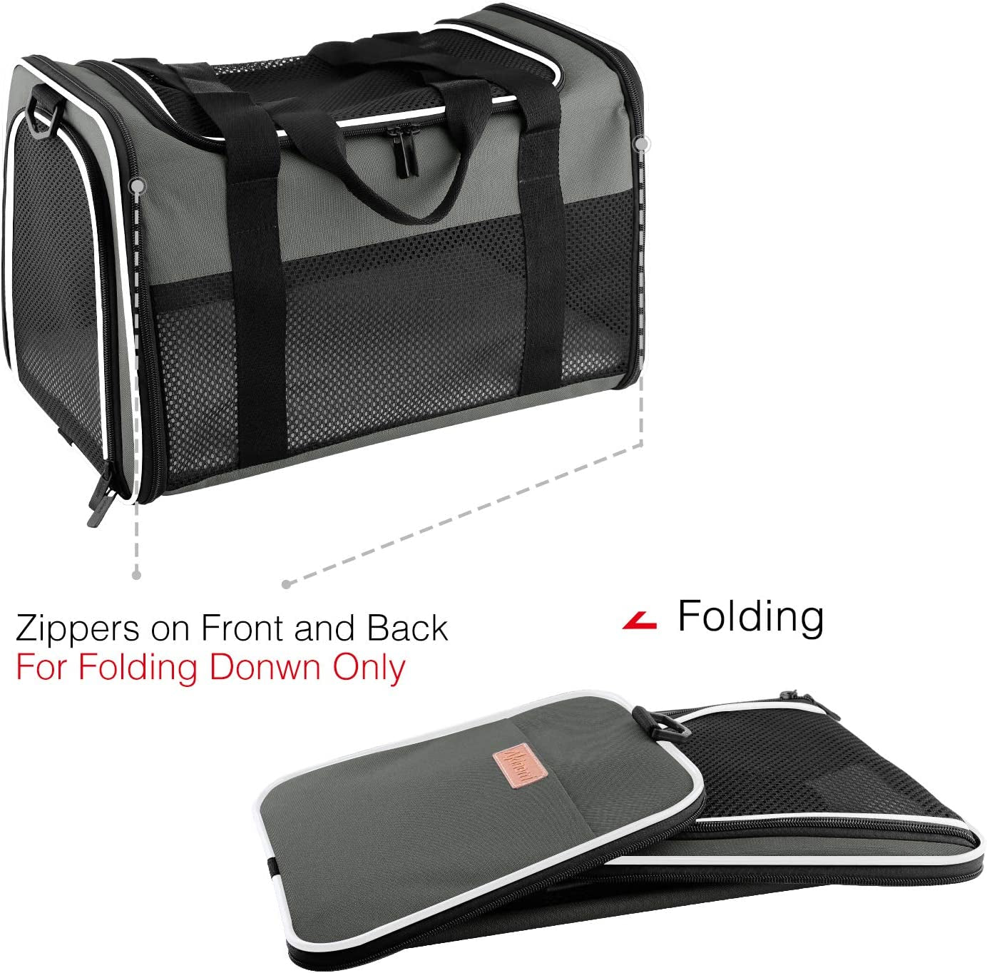 Portable Foldable Pet Carrier for Cats and Small Dogs, Soft-Sided Design, Airline Approved, Supports Pets Up to 22 lbs
