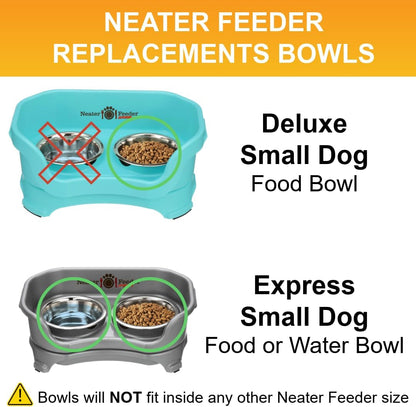 1.5 Cup (12 Oz.) Stainless Steel Dog Bowl - Replacement Bowl for Neater Feeder (Cat/Small Models) - Dishwasher Safe Metal Dish for Cats and Small Dogs