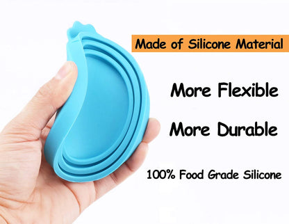 Silicone Pet Food Can Covers - 6 Pack, Universal Fit for Standard Size Cans