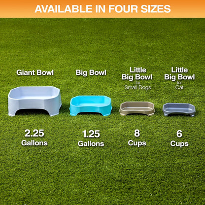 Extra Large Outdoor Dog Water Bowl - 2.25 Gallon Capacity, Spill-Resistant Trough Style Dish for Indoor and Outdoor Use, Vanilla Bean