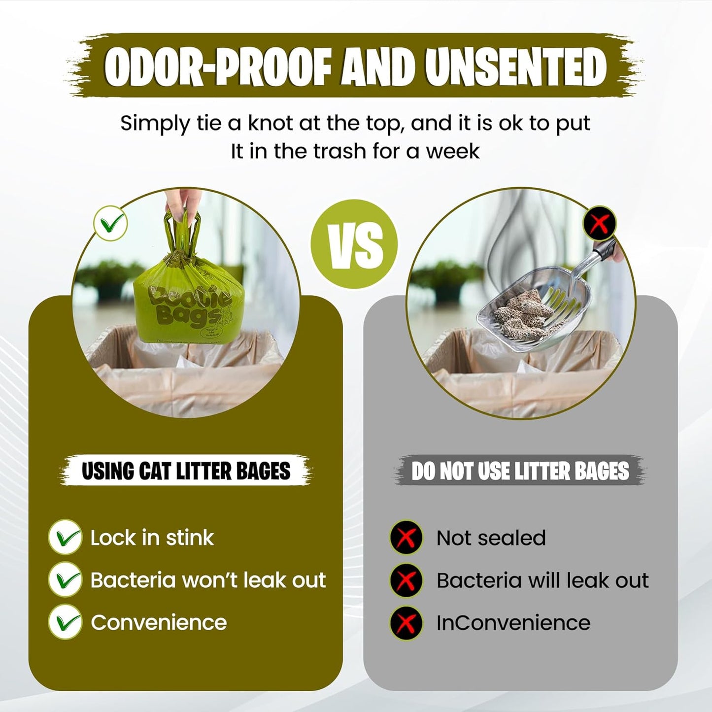 Original Dootie Bag: Premium Large Dog Poop Bags with EZ Tie Handles - Strong, Leakproof Design for Pet Waste Cleanup, Ideal for Dogs and Cat Litter, Compatible with Swivel Bins and Scoopers.