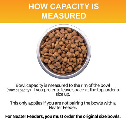 1.5 Cup (12 Oz.) Stainless Steel Dog Bowl - Replacement Bowl for Neater Feeder (Cat/Small Models) - Dishwasher Safe Metal Dish for Cats and Small Dogs