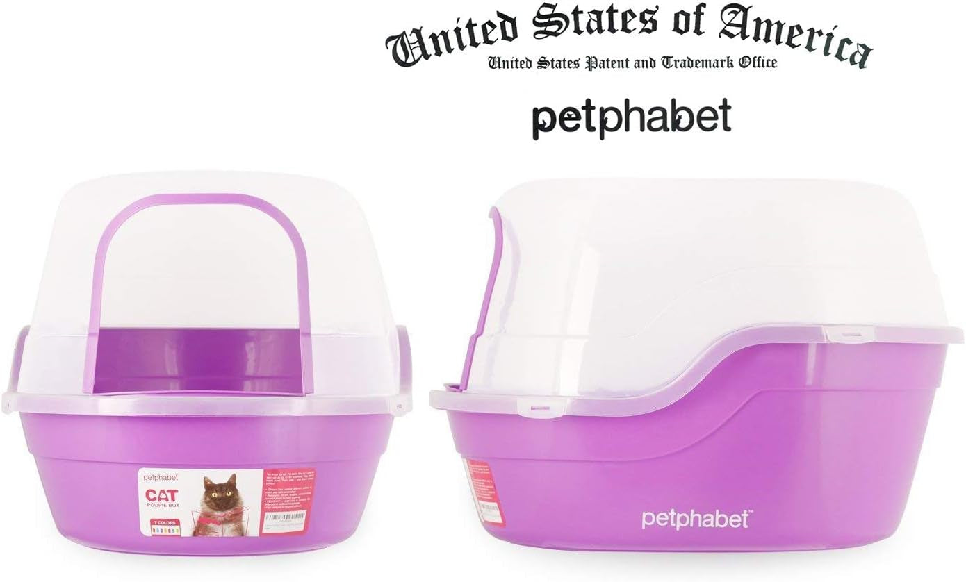 Jumbo Hooded Covered Litter Box for Up to Two Small Cats - Extra Large Purple