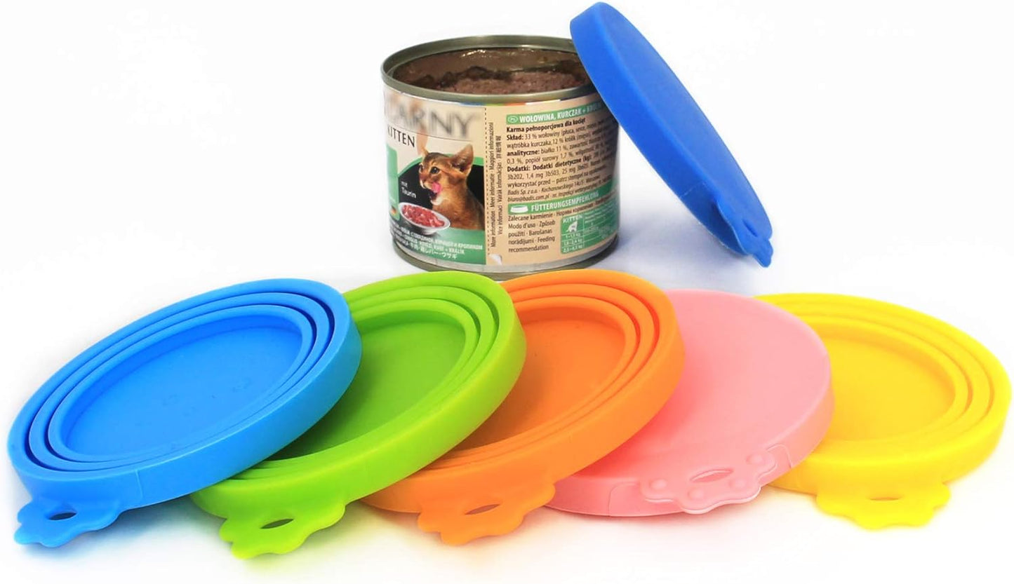 Silicone Pet Food Can Covers - 6 Pack, Universal Fit for Standard Size Cans