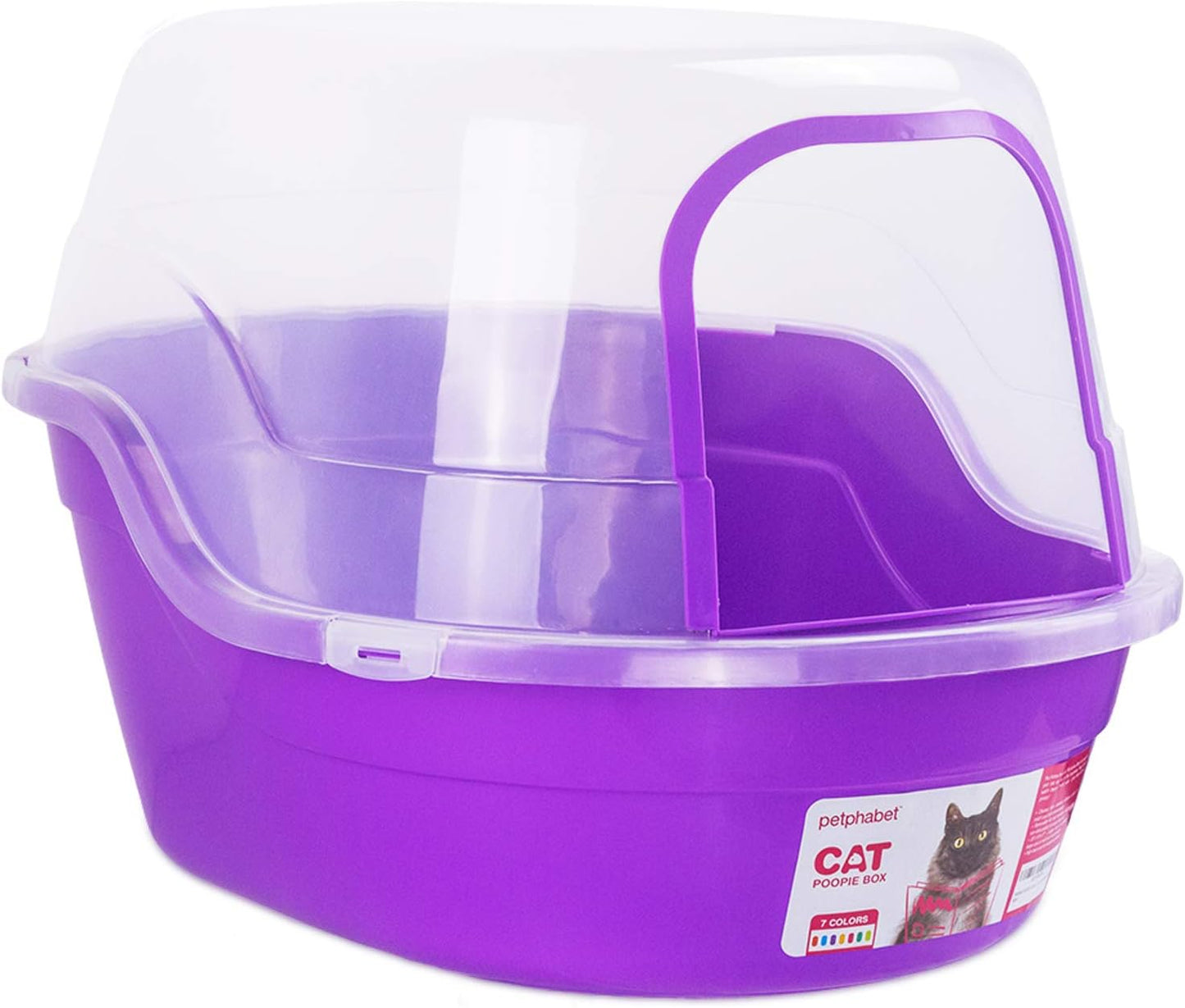 Jumbo Hooded Covered Litter Box for Up to Two Small Cats - Extra Large Purple