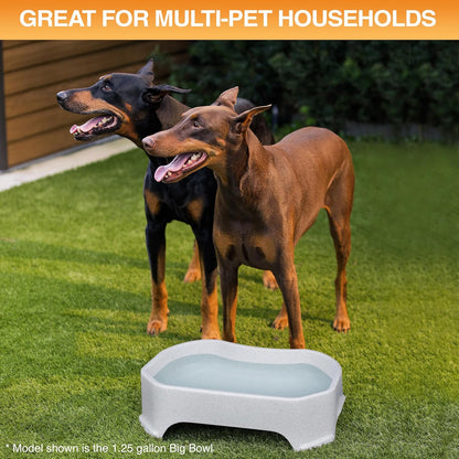 Extra Large Outdoor Dog Water Bowl - 2.25 Gallon Capacity, Spill-Resistant Trough Style Dish for Indoor and Outdoor Use, Vanilla Bean