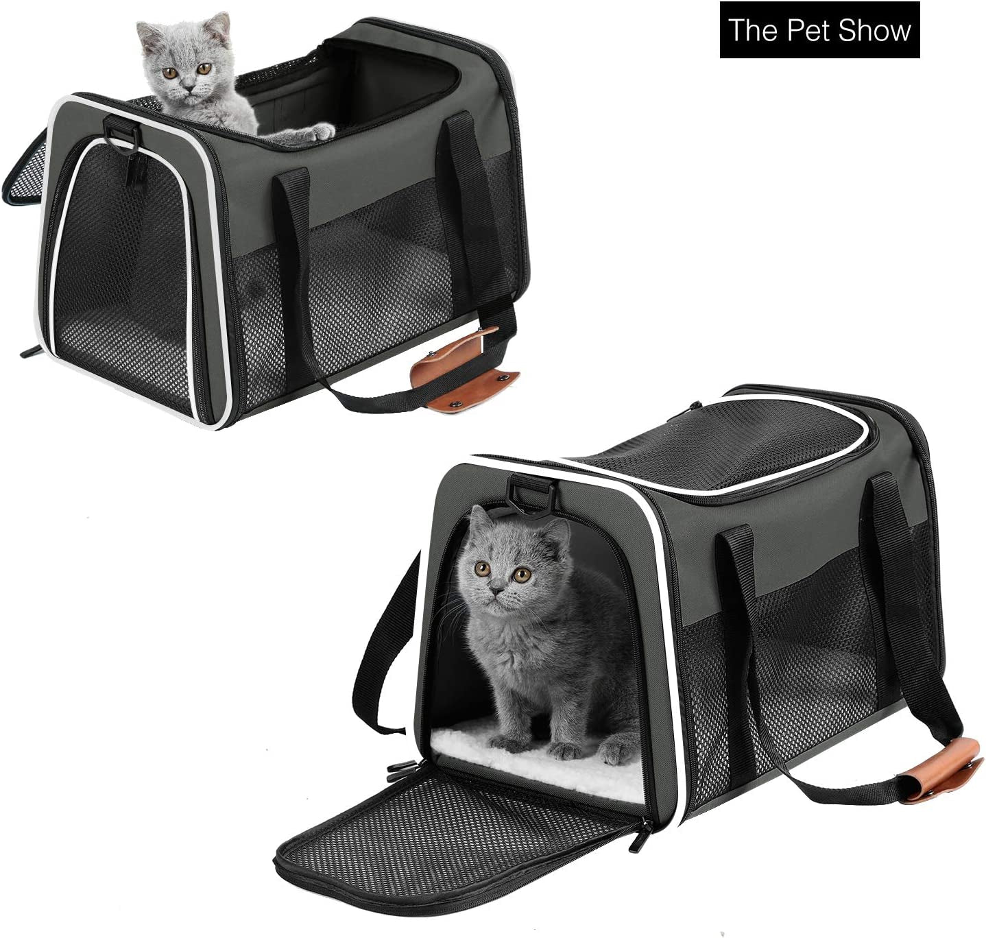 Portable Foldable Pet Carrier for Cats and Small Dogs, Soft-Sided Design, Airline Approved, Supports Pets Up to 22 lbs