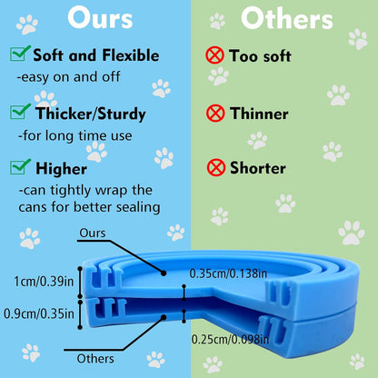 Silicone Pet Food Can Covers - 6 Pack, Universal Fit for Standard Size Cans