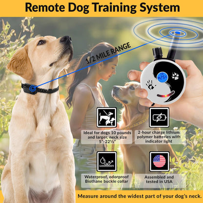 E-Collar Mini  ET-300 Remote Dog Training Collar, ZEN | 1/2 Mile Range, Waterproof & Rechargeable, 100 Levels + Vibration + Tone + Light, for 1 Dog Small to Medium