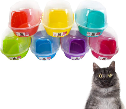 Jumbo Hooded Covered Litter Box for Up to Two Small Cats - Extra Large Purple